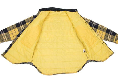 45rpm Quilted Padded Check CPO Jacket Yellow/Navy Size 5