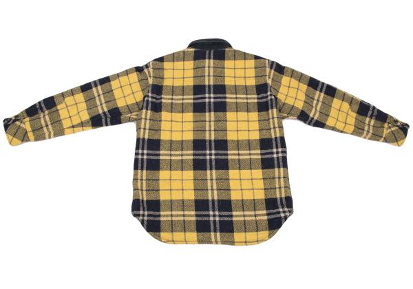 45rpm Quilted Padded Check CPO Jacket Yellow/Navy Size 5