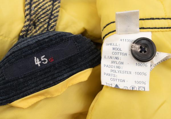 45rpm Quilted Padded Check CPO Jacket Yellow/Navy Size 5