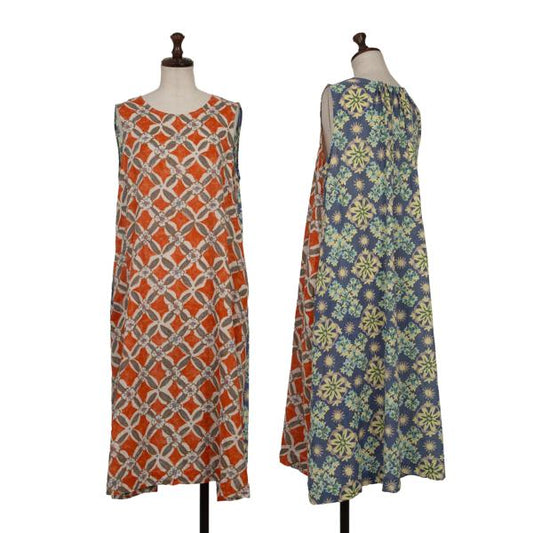 45rpm Cotton Floral Sleeveless Dress Orange