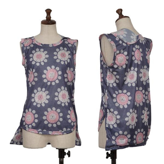 COMME des GARCONS Poly Pattern Irregular Top Navy Size S
