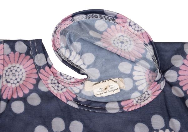 COMME des GARCONS Poly Pattern Irregular Top Navy Size S