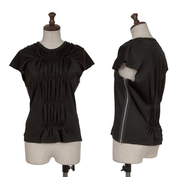 COMME des GARCONS Nylon Cotton Shirring Top Black Size M