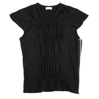 COMME des GARCONS Nylon Cotton Shirring Top Black Size M