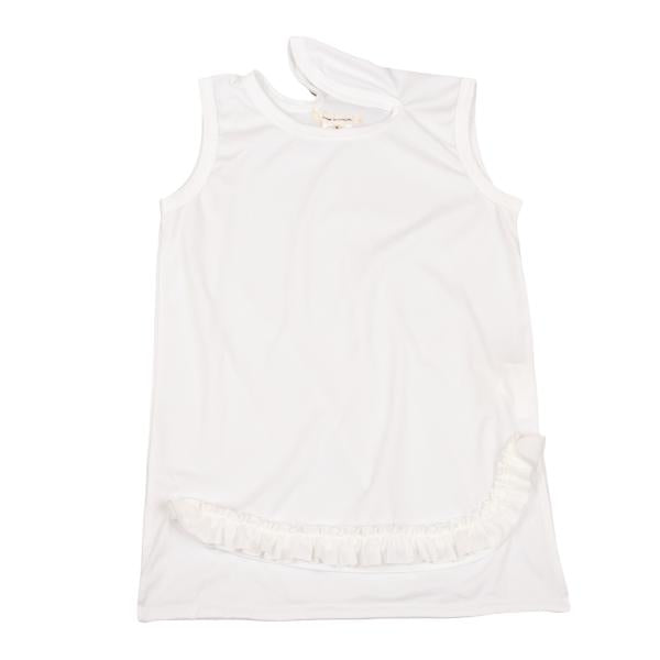 COMME des GARCONS Polyester Ruffle Hem Tank Top White Size S