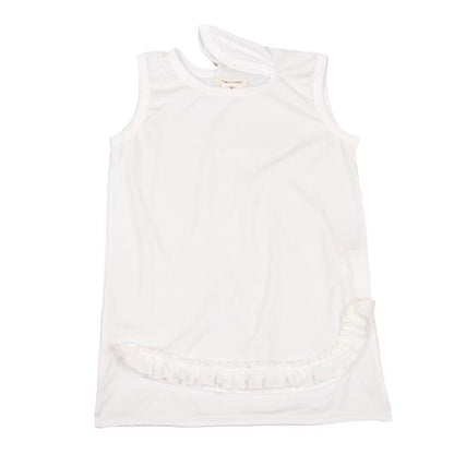 COMME des GARCONS Polyester Ruffle Hem Tank Top White Size S