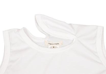 COMME des GARCONS Polyester Ruffle Hem Tank Top White Size S
