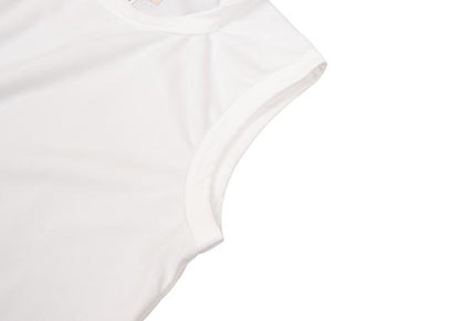 COMME des GARCONS Polyester Ruffle Hem Tank Top White Size S