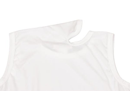 COMME des GARCONS Polyester Ruffle Hem Tank Top White Size S