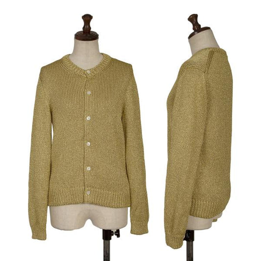 COMME des GARCONS Rayon Poly Lame Knit Cardigan Gold Size S