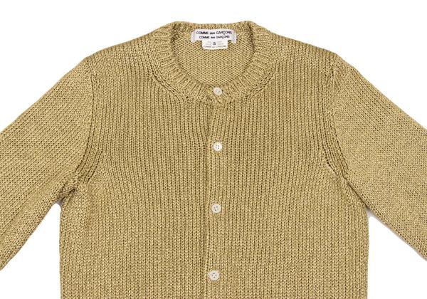 COMME des GARCONS Rayon Poly Lame Knit Cardigan Gold Size S