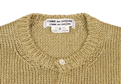 COMME des GARCONS Rayon Poly Lame Knit Cardigan Gold Size S