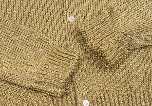COMME des GARCONS Rayon Poly Lame Knit Cardigan Gold Size S