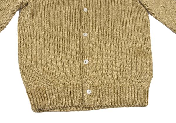 COMME des GARCONS Rayon Poly Lame Knit Cardigan Gold Size S