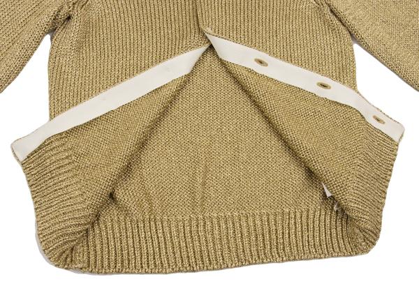 COMME des GARCONS Rayon Poly Lame Knit Cardigan Gold Size S