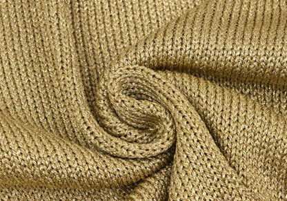 COMME des GARCONS Rayon Poly Lame Knit Cardigan Gold Size S
