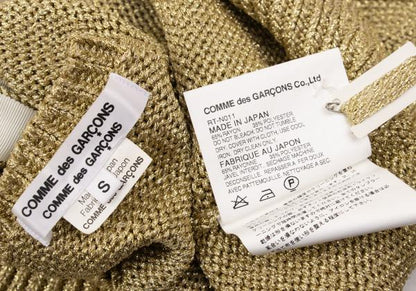 COMME des GARCONS Rayon Poly Lame Knit Cardigan Gold Size S