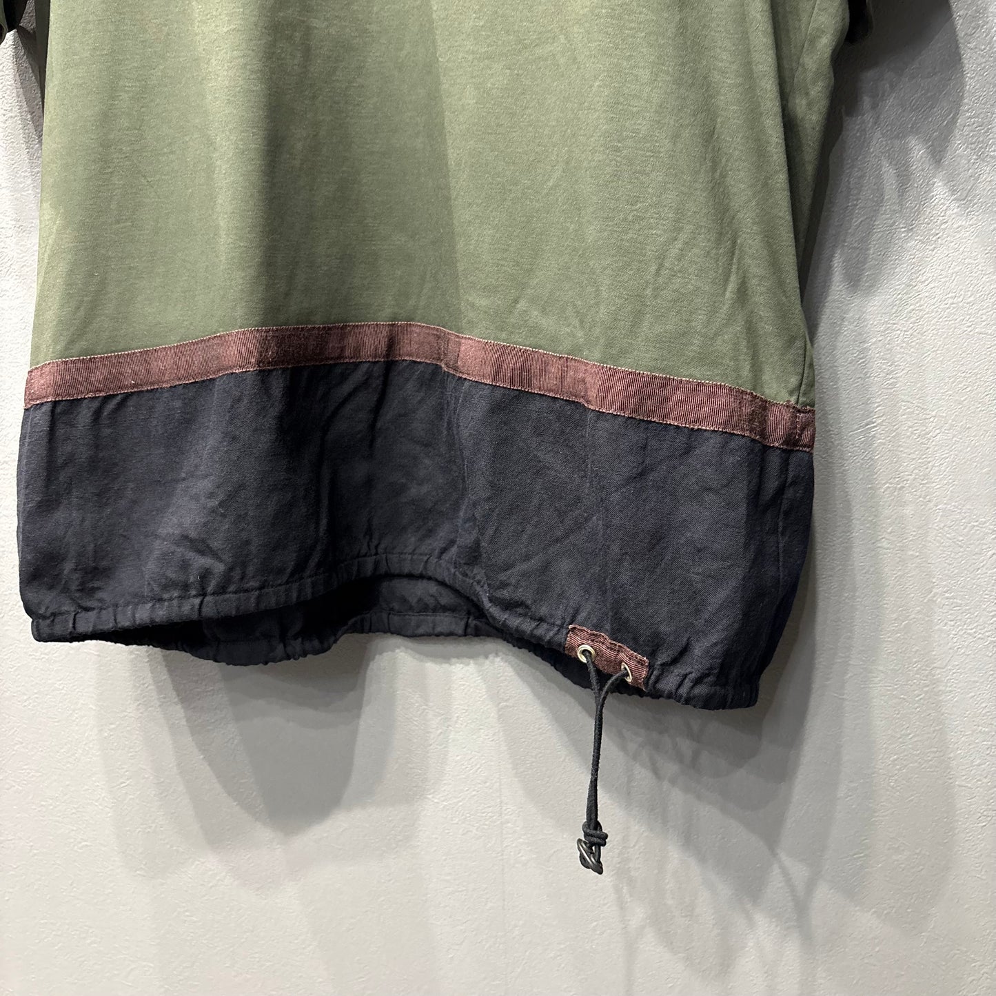 kolor Cotton Wool Switching Design Khaki Black Size 3