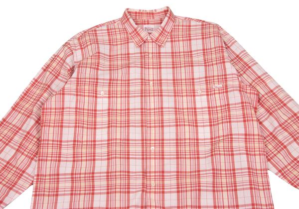 Papas Cotton Overcheck Long Sleeve Shirt Red Size M