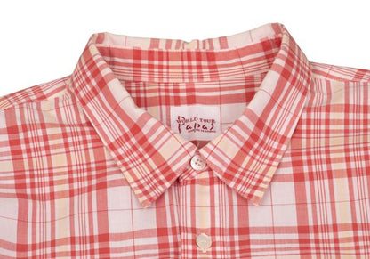 Papas Cotton Overcheck Long Sleeve Shirt Red Size M