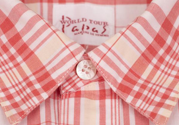 Papas Cotton Overcheck Long Sleeve Shirt Red Size M