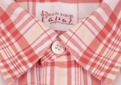 Papas Cotton Overcheck Long Sleeve Shirt Red Size M