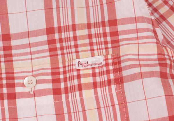 Papas Cotton Overcheck Long Sleeve Shirt Red Size M