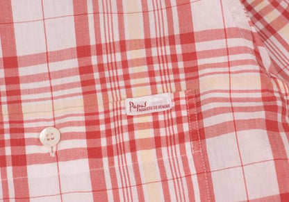 Papas Cotton Overcheck Long Sleeve Shirt Red Size M