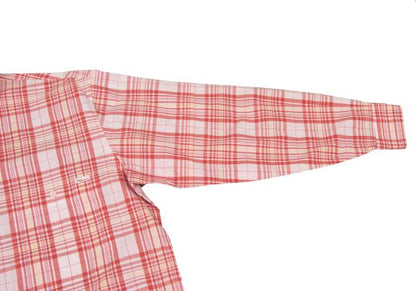 Papas Cotton Overcheck Long Sleeve Shirt Red Size M