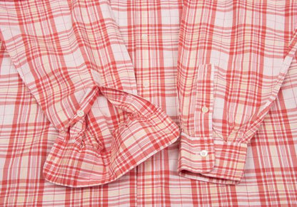 Papas Cotton Overcheck Long Sleeve Shirt Red Size M