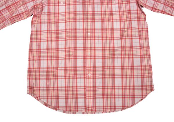 Papas Cotton Overcheck Long Sleeve Shirt Red Size M