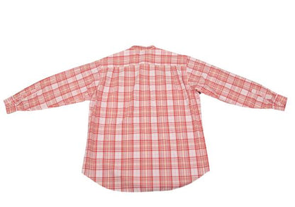 Papas Cotton Overcheck Long Sleeve Shirt Red Size M
