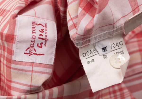Papas Cotton Overcheck Long Sleeve Shirt Red Size M