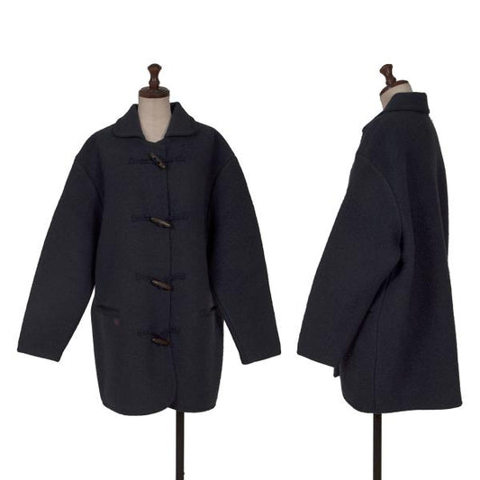 Mademoiselle NON NON Toggle Wool Half Coat Navy Size M