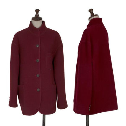 Mademoiselle NON NON Wool Stand Jacket Burgundy Size M