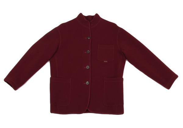 Mademoiselle NON NON Wool Stand Jacket Burgundy Size M