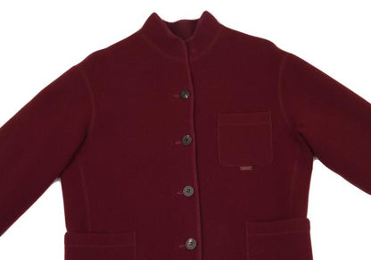 Mademoiselle NON NON Wool Stand Jacket Burgundy Size M