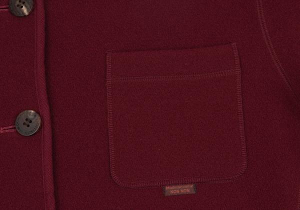 Mademoiselle NON NON Wool Stand Jacket Burgundy Size M