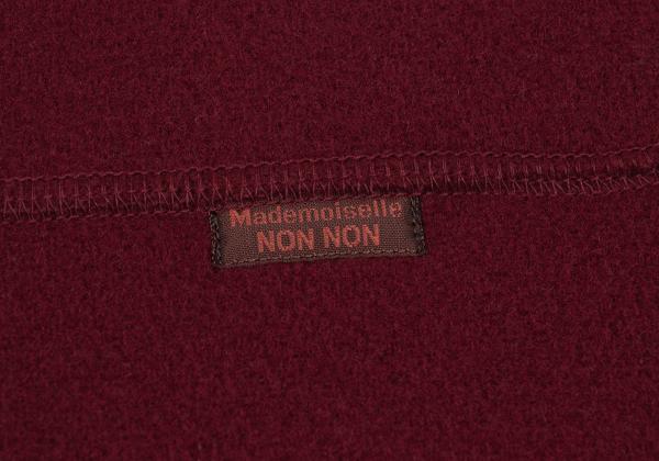 Mademoiselle NON NON Wool Stand Jacket Burgundy Size M