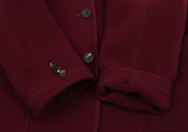 Mademoiselle NON NON Wool Stand Jacket Burgundy Size M