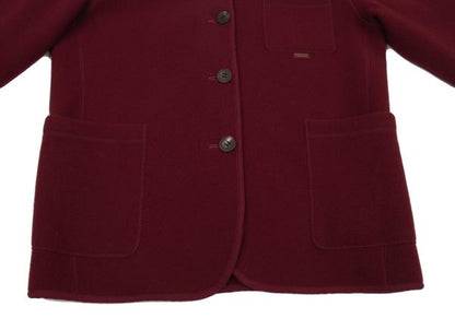 Mademoiselle NON NON Wool Stand Jacket Burgundy Size M
