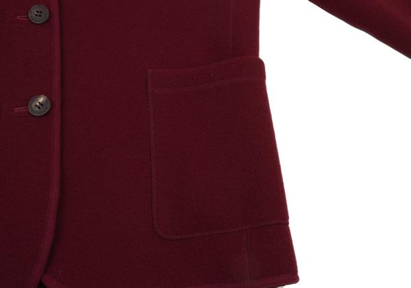 Mademoiselle NON NON Wool Stand Jacket Burgundy Size M
