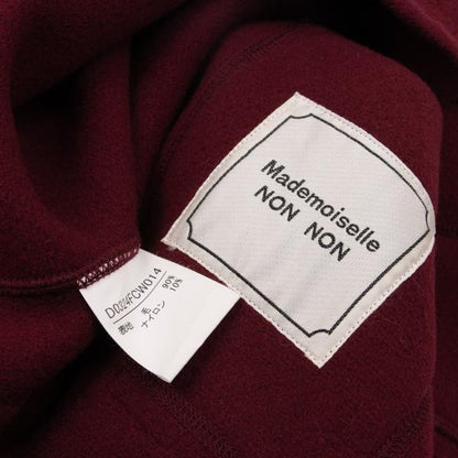 Mademoiselle NON NON Wool Stand Jacket Burgundy Size M