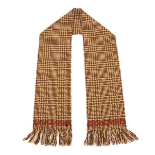 45rpm Houndstooth Fringe Scarf Brown Beige