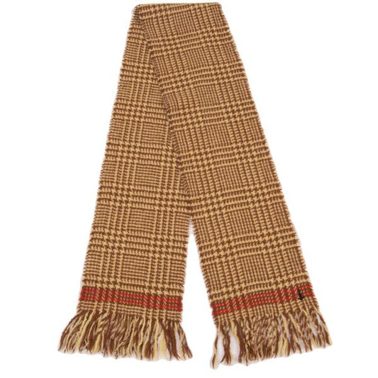 45rpm Houndstooth Fringe Scarf Brown Beige