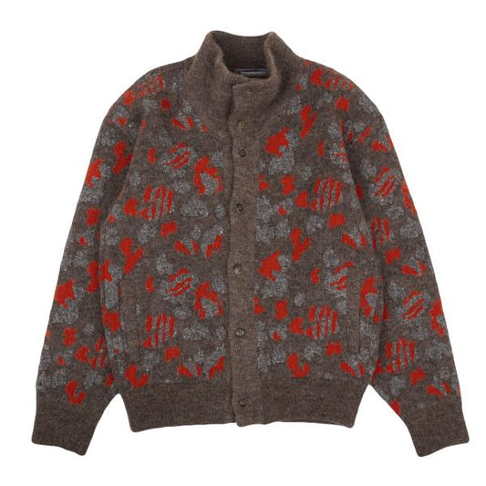 ISSEY MIYAKE MEN Silk Wool Jacquard Jacket Brown/Red Size F