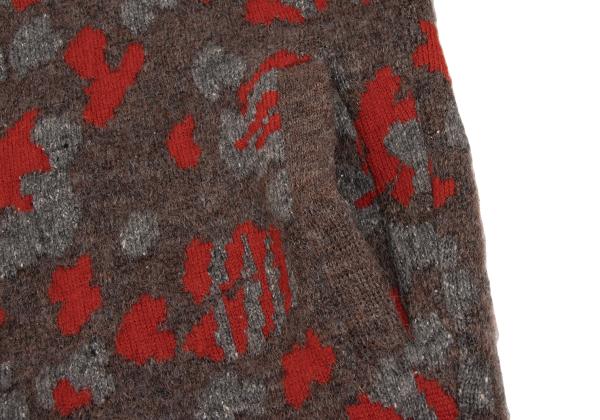 ISSEY MIYAKE MEN Silk Wool Jacquard Jacket Brown/Red Size F