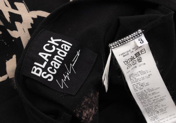 BLACK Scandal Yohji Yamamoto T-Shirt Black/Beige Size 3