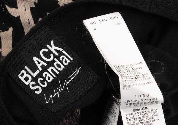 BLACK Scandal Yohji Yamamoto T-Shirt Black/Beige Size 3
