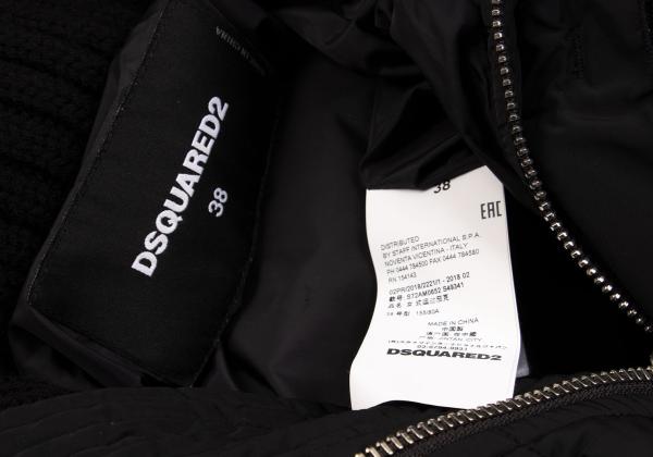 Dsquared2 DSQUARED Knit Neck Down Jacket Black Size 38